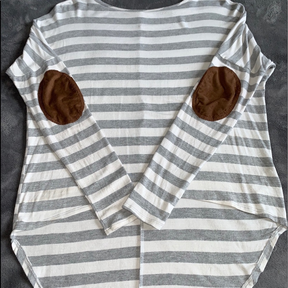 Target/Grey/Stripe/Brown Patch/High-Low/Longsleeve